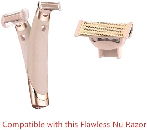 2 Pack Body Razor Replacement Heads for Flawless Nu Razor and Finish Touch Replacement Blades for Women,Rose Gold