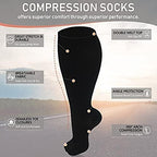 3Pack Plus Size Compression Socks for Women and Men, 20-30mmhg Extra Large Knee High for Circulation