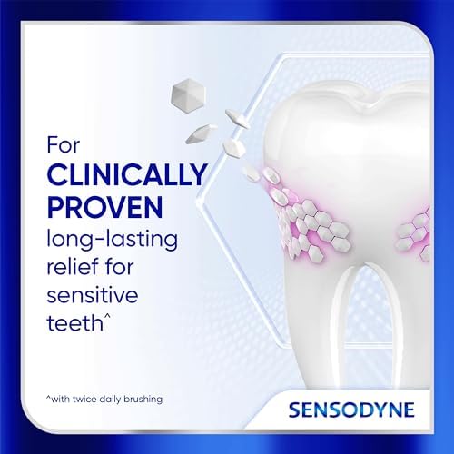 Sensodyne Clinical Repair Whiten & Shine Toothpaste for Sensitivity Relief, 3.4 oz (3 Pack)