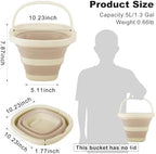 5L Collapsible Bucket with Handle, Mop Bucket for Wash Basin Dog Water Car Washing Window Cleaning, Foldable Plastic Tub Waterpot for Outdoor Beaching Fishing Gardening Camping Essentials