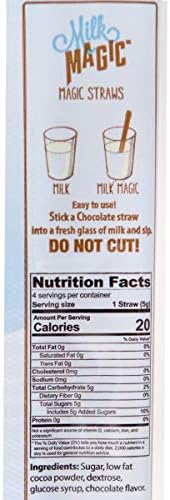 Milk Magic Chocolate Flavor Straws, Single 4ct Package