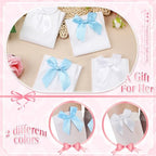 Preboun Satin Bow Accent Thigh Highs for Women, Cute Lolita over Knee Stockings, Rave Socks for Princess Dress Cosplay Party
