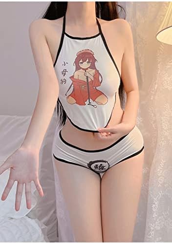 SINROYEE Ladies Sexy Cosplay Lingerie Japanese Anime Bikini Lolita Kawaii Bra and Panty Set For womens