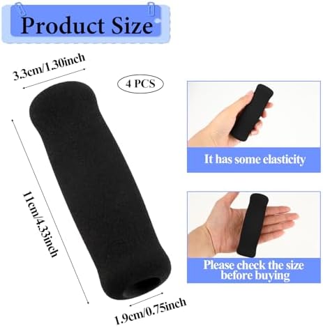 Newberger Offset Grip Replacement, 4-Pack - Foam Handle Grips compatible with 19mm Walking Canes, Cane & Bicycle Handlebars