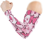 Pigs Sports Arm Sleeves Cooling Breathable Compression Sun Protection Sleeves for Men Women Youth 2 Pack