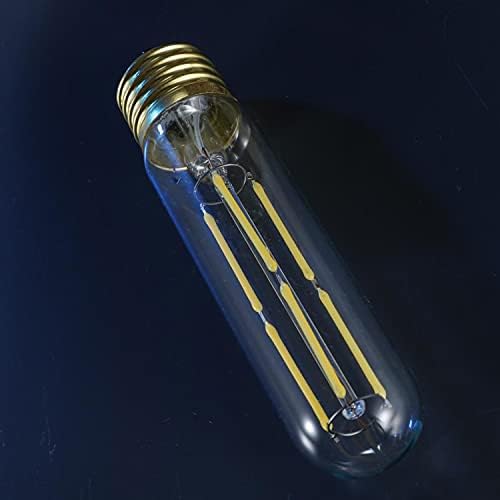 E26 Tubular Led Bulbs 6W Dimmable Led Tube Bulbs Cool White 5000K E26 Incandescent Ligth Bulb 60 Watt Equivalent T10 Led Light Bulbs for Cabinet Display Cabinet etc,Clear Glass,5.1in, 6 Pack.