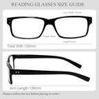 Kerecsen Reading Glasses 5 Pairs Quality Readers Spring Hinge Glasses for Reading for Men and Women (5 Black, 1.50, x)