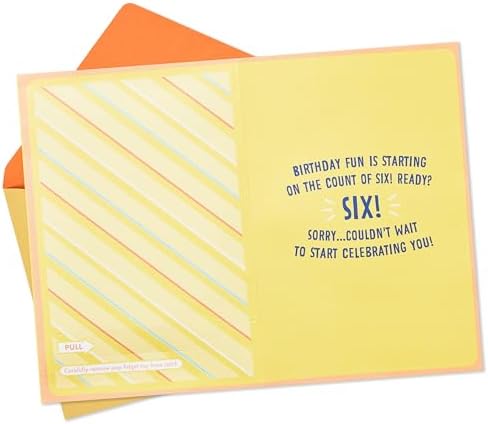 Hallmark 6th Birthday Card for Kids with Detachable Pop It! Toy