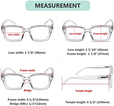 Eyekepper Bifocal Reading Glasses Women Stylish Bifocal Readers Clear Lens Oversize - Transparent +1.50
