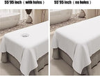 Massage Table Sheets,Massage Table Cover,Massage Linens, Massage Fitted Sheet, Massage Face Rest Cover with Hole, Sutiable for Beauty,Spa 55 * 95 in (White with Hole)