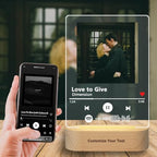 Custom Spotify Plaque Scannable Spotify Music Plaque, Personalized Acrylic Song with Photo Album Cover, Customized Night Light Anniversary Memorial Gifts for Boyfriend Girlfriend (Style B)