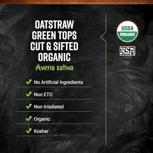 Frontier Co-op Organic Oatstraw Green Tops, Cut and Sifted - Oat Straw Herb for Tea, Bath, Wellness Use - Kosher | 16 Ounce (Pack of 1)