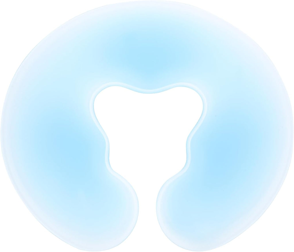 EXCEART U Shaped Massage Pillow Face Down for Spa Massage, Ergonomic Hole Design, Comfortable Head Support, Blue Silicone