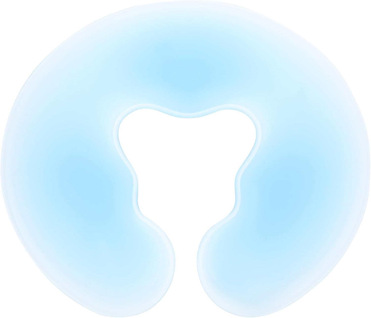 EXCEART U Shaped Massage Pillow Face Down for Spa Massage, Ergonomic Hole Design, Comfortable Head Support, Blue Silicone
