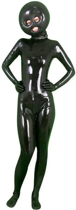 MiZuh Latex Rubber Uniform Hooded Suit Long Sleeve Double layer Cosplay Color Unisex Customized Size XXS-XXL