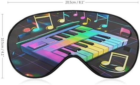 Colorful Piano Keyboard Music Note Sleep Mask for Men Women Blackout Eye Masks Breathable Eye Cover Soft Sleep Eye Masks Adjustable Sleeping Mask 3D Night Blindfold for Travel Nap&Gifts