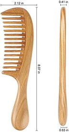Onedor Handmade 100% Natural Green Sandalwood Hair Combs - Anti-Static Sandalwood Scent Natural Hair Detangler Wooden Comb (Wide Tooth),1 Count (Pack of 1)