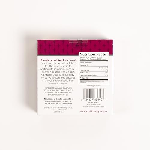 Broadman Church Supplies Communion Bread, Gluten Free, 200 Count