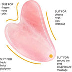 KIMANN Gua Sha Rose Quartz Face Scraping Massage Tool Jade GuaSha Stone Facial Tool for Anti Aging Face Muscle Scraper Neck Body Relaxing