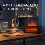 Fireplace Diffusers,Flame Essential Oil Diffuser with Remote Control,300ml Small Humidifier for Home Room Decor Gift for Women (Black)