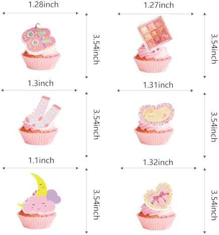 48Pcs Pajama Party Cupcake Toppers for Girls Pajama Birthday Party Decorations Sleepover Slumber Girls Night Out Party Supplies