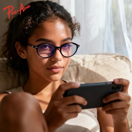 Pro Acme Blue Light Blocking Glasses for Women, Retro Oval Eyeglasses, Blue Light Blocker for Gaming/Computer/Screen/TV