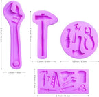 Hand Hardware Tools Molds for Chocolate Fondant Silicone Molds, Mini Pliers Construction Tools Cake Decorating Molds (4 Pcs) for Cookies Marzipan Candy Chewing Gum Clay Resin Soap