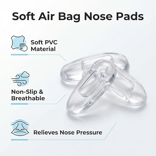 25 Pairs Eye Glasses Nose Pads, Silicone Screw-in Nose Pad Eye Glasses Repair Kit with Screws Screwdriver Tweezers Cleaning Cloth