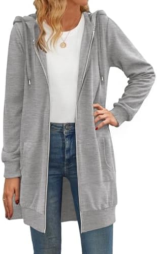 Zeagoo Women's Zip Up Hoodies Long Tunic Sweatshirts Oversized Fleece Casual Long Sleeve 2026 Fall Hoodie Jacket Coat