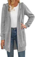 Zeagoo Women's Zip Up Hoodies Long Tunic Sweatshirts Oversized Fleece Casual Long Sleeve 2026 Fall Hoodie Jacket Coat