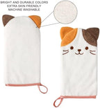 PHOGARY 5-Pack Microfiber Body Wash Mitts, 4.5×9 inch Super Absorbent & Soft Face Washcloths Gloves in Cute Animal Style - Gentle Scrub for Baby, Toddler, and Kids Bath and Shower