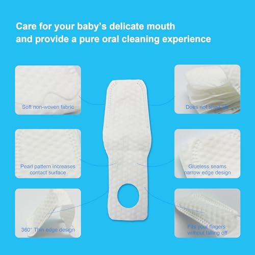 Baby Tongue Cleaner Newborn Finger Toothbrush, 42 Count Disposable Wet and Dry Use Baby Mouth Cleaner, Newborn Oral Care Clean 0-36 Months Toddler Teeth, Gums, Tongue Coating