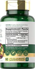 Carlyle Indole-3-Carbinol (I3C) 400mg | 120 Capsules | Advanced Formula with Broccoli Extract | Non-GMO, Gluten Free