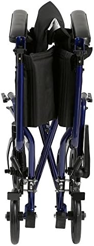 Drive Medical Deluxe Lightweight Aluminum Transport Wheelchair, Blue, 17"