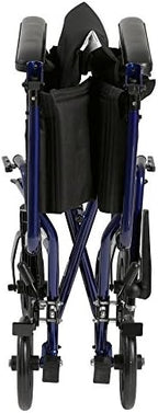 Drive Medical Deluxe Lightweight Aluminum Transport Wheelchair, Blue, 17"