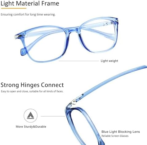 6 Pack Reading Glasses, Blue Light Blocking Reading Glasses for Women and Men, Anti Glare Lightweight Readers