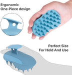 2pcs Shampoo Brush Hair Scalp Massager,100% Silicone Scalp Scrubber,Scalp Exfoliator for Stress Relax Hair Growth(Blue+Orange)