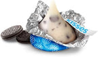 Cookies and Cream Chocolate Kisses in Blue Foil - 1.25 lb Resealable Pouch (Approx 125pcs) - Individually Wrapped White Creme Candy for Baby Showers, Weddings, and Party Favors