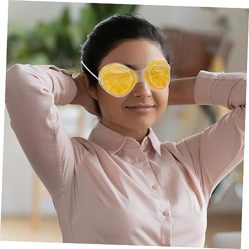Didiseaon 4pcs Reusable Gel Eye Masks Pvc Cooling Eye Pads for Boy Girl Mixed Color Fruit Design Fatigue Relief and Soothing for Home Travel and Sleep