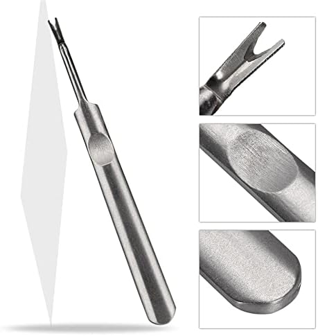 AKOAK 2 Pcs Stainless Steel Dead Skin Fork V - Shaped Nail Edge Dead Skin Durable Cuticles Dead Skin Scraper Nail Care Essential Gadget