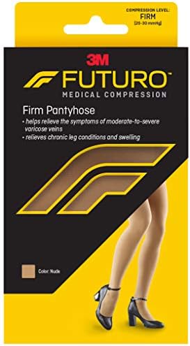 Futuro Restoring Pantyhose for Women, Helps Relieve Symptoms of Moderate-to-Severe Spider Veins, Firm Compression, Brief Cut, Medium, Nude