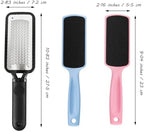 Foot Files Rasp Pedicure Double Sided Stainless Steel Feet Scrubber Health Care for Dead Skin Cuticle Callus Remover Feet Heel Cleaner Tool Kit 3pcs