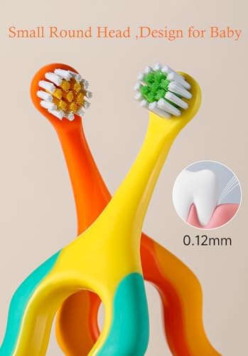 Baby Toothbrush,Lovely Calabash Handle Design Soft Bristles Infant to Toddler Toothbrush,Small Head for 0-3 Years, Teething Relief,4 Pack