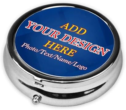 Custom Pill Box Personalized 3 Compartment Medicine Pill Case Customized Tablet Vitamin Holder Organizer for Purse Pocket Travel Gifts 2.0 inchs (Round)