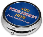 Custom Pill Box Personalized 3 Compartment Medicine Pill Case Customized Tablet Vitamin Holder Organizer for Purse Pocket Travel Gifts 2.0 inchs (Round)
