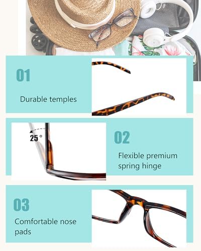 Yexiya 24 Pack Reading Glasses Bulk Adjustable Traditional Reading Glasses with Spring Hinge Non-Prescription for Men Women