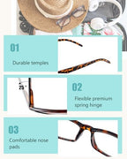 Yexiya 24 Pack Reading Glasses Bulk Adjustable Traditional Reading Glasses with Spring Hinge Non-Prescription for Men Women