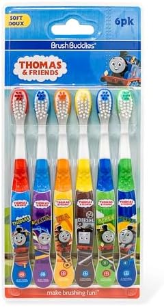 Brush Buddies Thomas & Friends Toothbrush for Kids, Kids Toothbrushes, Toddler Toothbrush Ages 2-4, Soft Bristles for Kids, 6PK