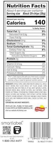 SunChips Minis, Harvest Cheddar Whole Grain Chips, 3.75 oz Canister