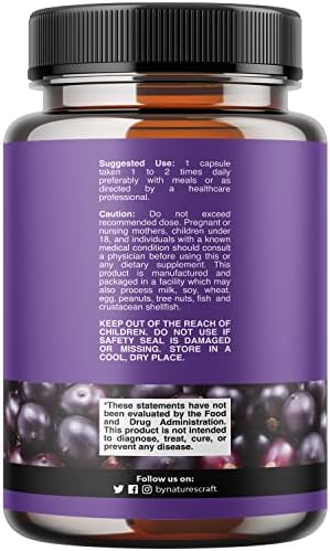 Acai Berry Supplement for Energy & Weight Goals - Immune Support Supplement with Antioxidant Benefits - 600 mg per Serving Acai Berry for Cognitive Health - Advanced Skin Care Support - 60 Count